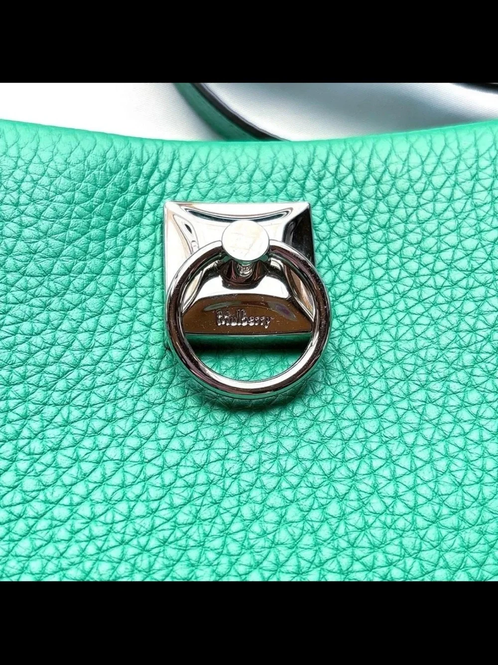 Mulberry Pebbled Leather Shoulder Bag in Emerald Green